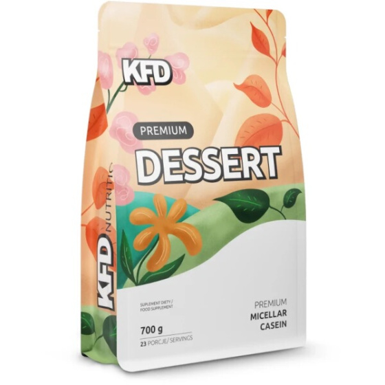 Micelární kasein KFD Premium Dessert 700 g s příchutí borůvkového jogurtu před expirací