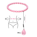 Sada růžové masážní Hula Hoop se závažím HMS HHW11 a zeštíhlujícího bederního pásu HMS BR163 PLUS SIZE