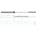 Olympijská osa HMS PREMIUM GO901 220 cm x 50 mm + rychlouzávěry ZG1500