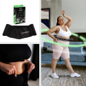 Sada černé masážní Hula Hoop se závažím HMS HHW11 a zeštíhlujícího bederního pásu HMS BR163 PLUS SIZE